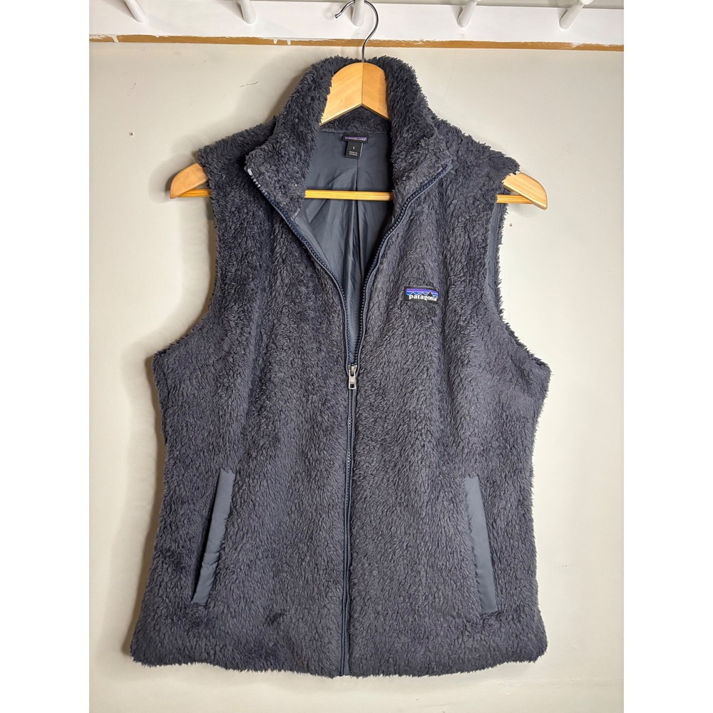 Patagonia Los Gatos Fleece Vest Smolder Blue Full Zip Womens L